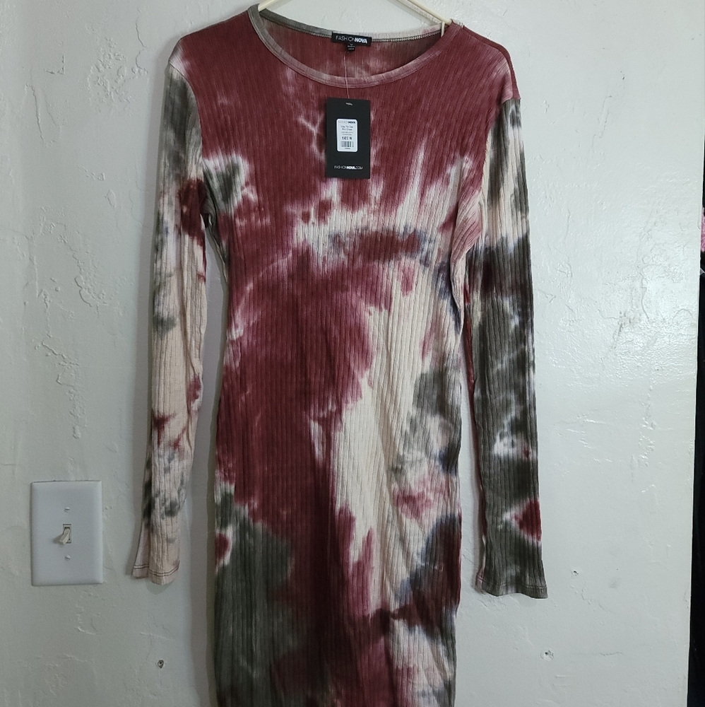 Fashion Nova Vibe Tie Dye Mini Dress